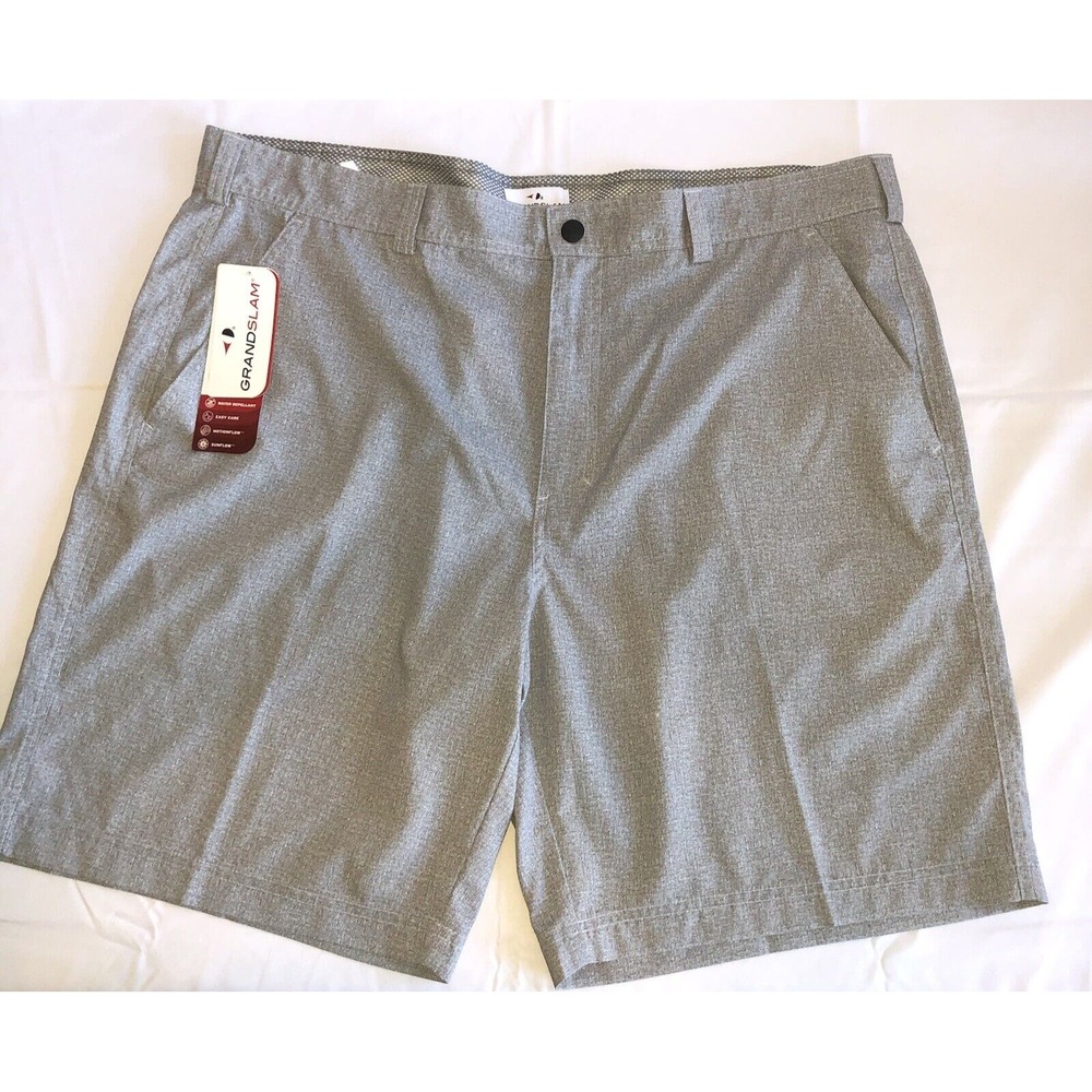 New Grand Slam Men's Shorts Size 40 Gray Water Repellant Easy Care Stretch
